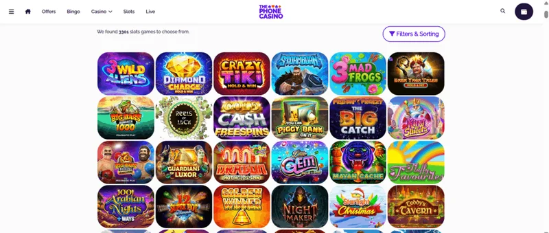 The Phone Casino Mobile Interface